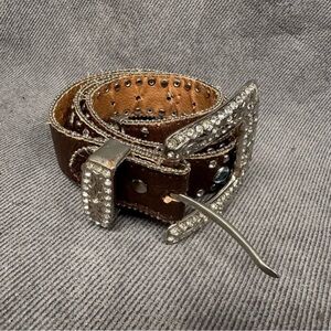 Western bling leather belt 43” Atlas